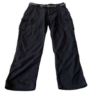 Duluth Trading Cargo Pants Men's Black 2XL Nylon Belted 40x34 Straight Outdoor